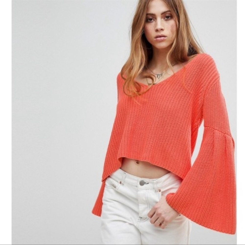 Free People Damsel Bell Sleeve Sweater Large